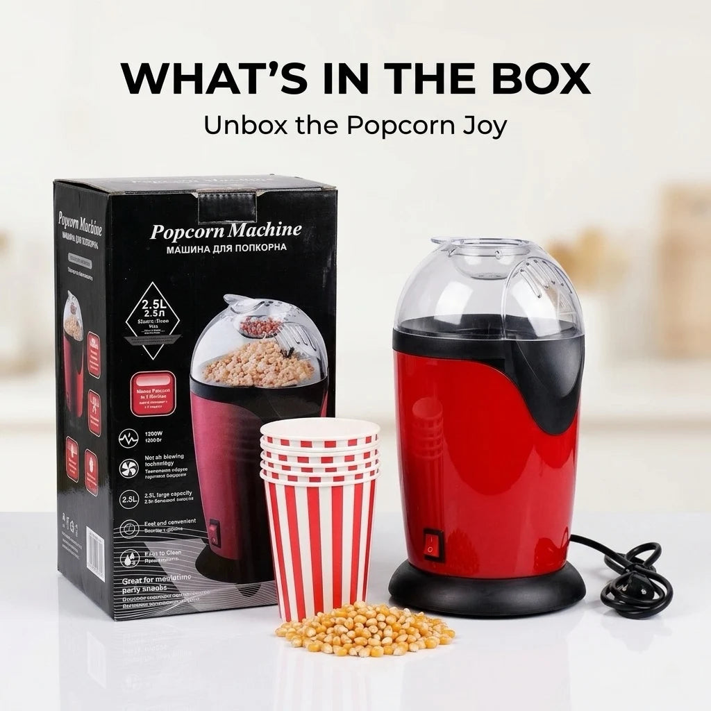 Popcorn Maker 2.5L Family-Size Electric (1200W Deluxe Model)