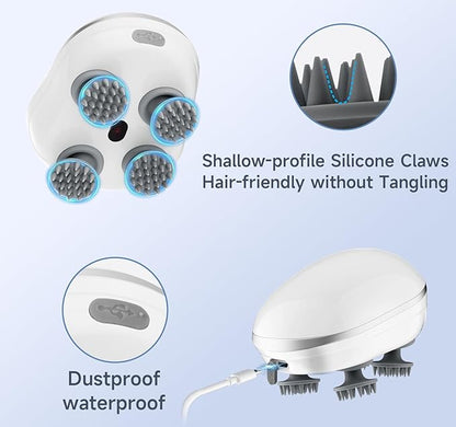 4-in-1 Electric Body Massager - Smart Scalp & Head Massager with Silicone Claws