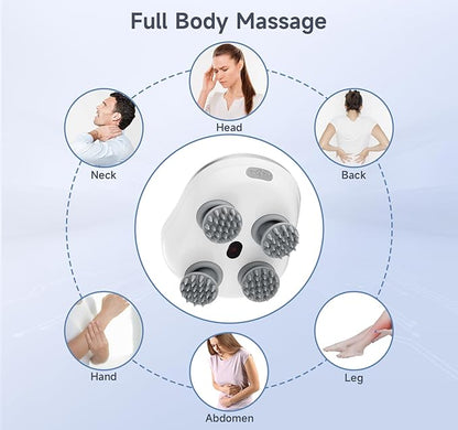 4-in-1 Electric Body Massager - Smart Scalp & Head Massager with Silicone Claws