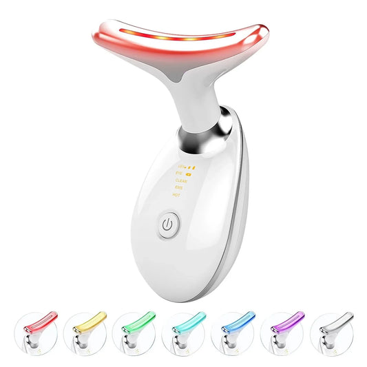 7-Color LED Photon Face & Neck Lifter | EMS Skin Tightening & Double Chin Remover