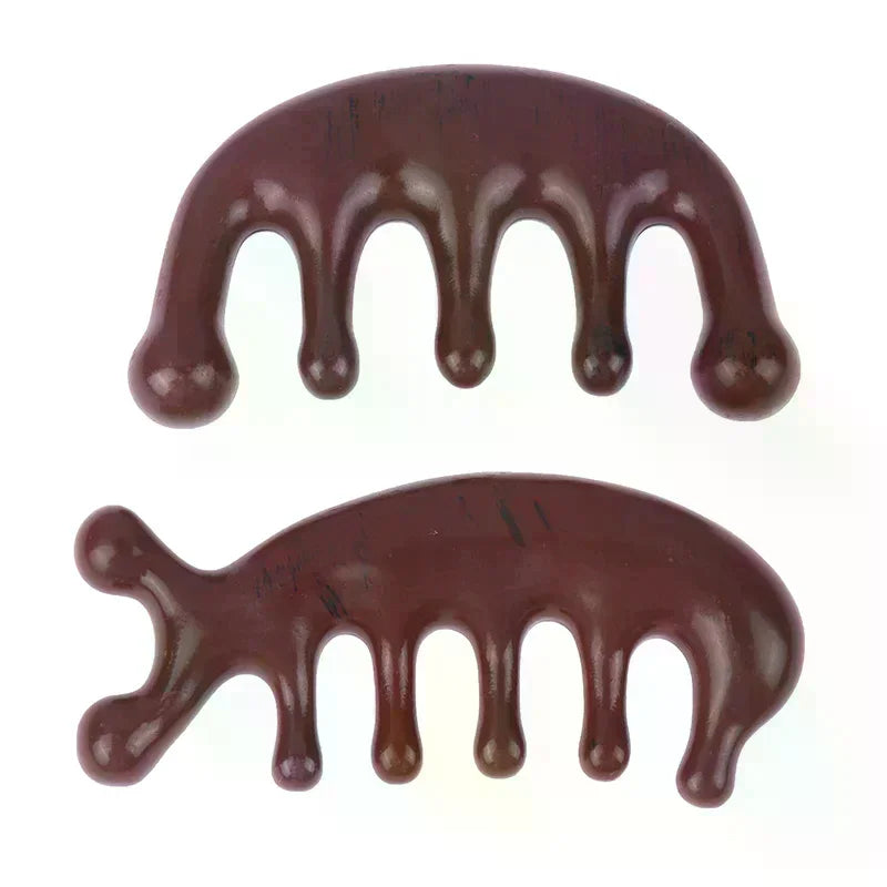 Natural Sandalwood Meridian Massage Comb | Scalp Gua Sha & Body Scraping Tool
