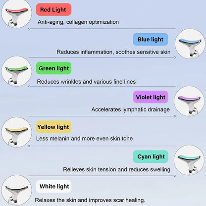 7-Color LED Photon Face & Neck Lifter | EMS Skin Tightening & Double Chin Remover