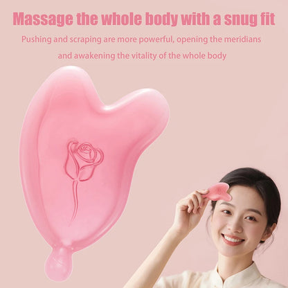 Facial Gua Sha Scraping Tool | Pink Resin Face Lifting & Nose Contouring Scraper