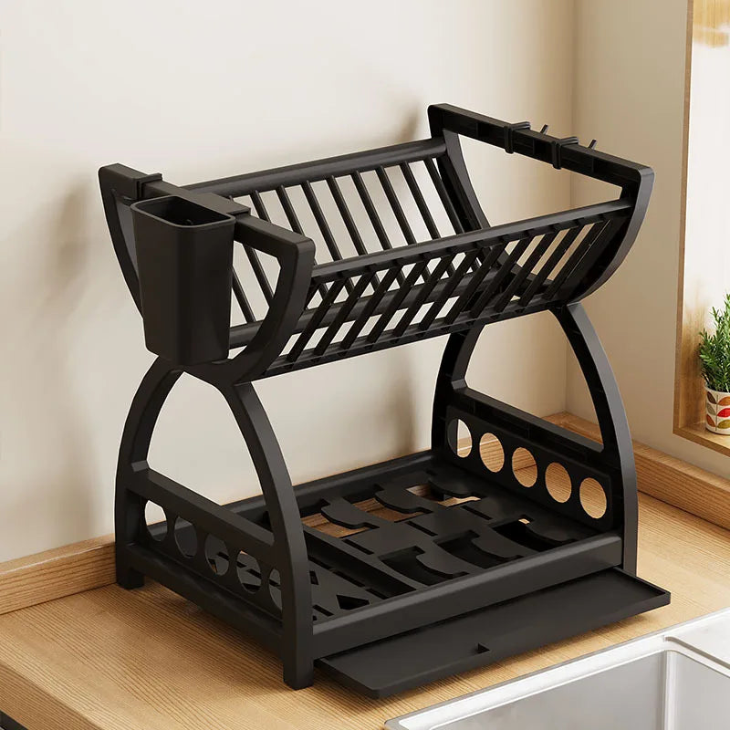 Double-Layer Countertop Kitchen Dish Rack