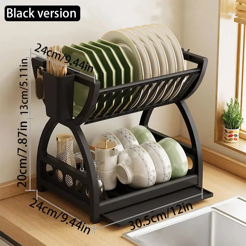 Double-Layer Countertop Kitchen Dish Rack