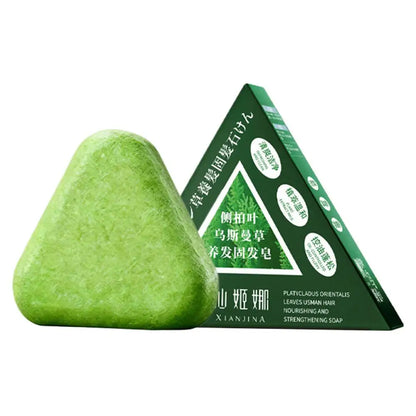Natural Grass Shampoo Bar | Herbal Hair Nourishing & Oil Control Soap