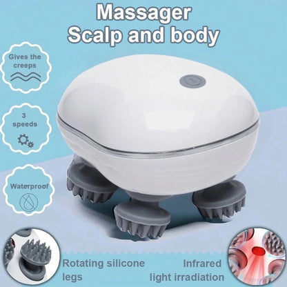 4-in-1 Electric Body Massager - Smart Scalp & Head Massager with Silicone Claws