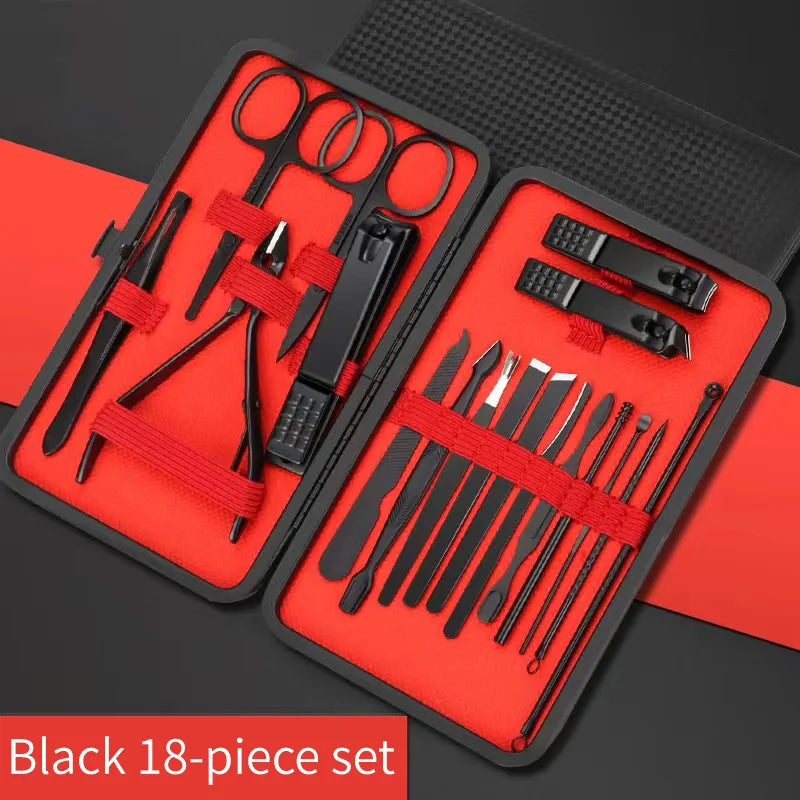 4-24 Piece Professional Manicure Set | Stainless Steel Nail Clipper & Pedicure Kit