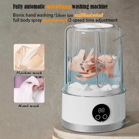 Wireless Portable Mini Washing Machine (USB Rechargeable Bucket)