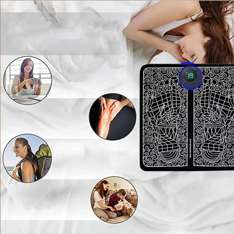 EMS Electric Foot Massager Mat for Pain Relief & Circulation