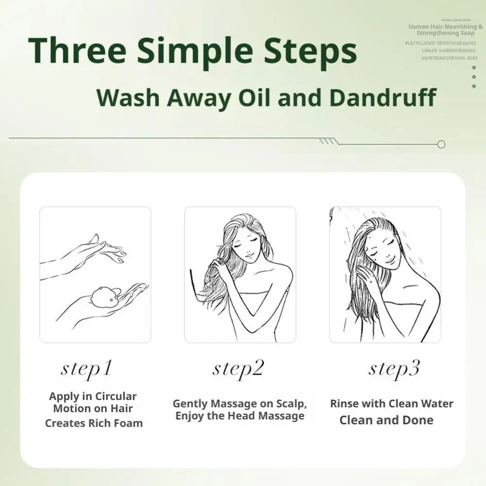 Natural Grass Shampoo Bar | Herbal Hair Nourishing & Oil Control Soap