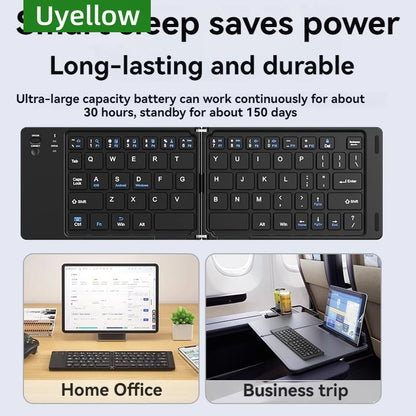Slim Foldable Wireless Bluetooth Keyboard (Pocket Size)