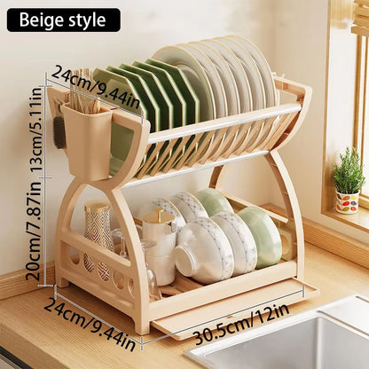 Double-Layer Countertop Kitchen Dish Rack