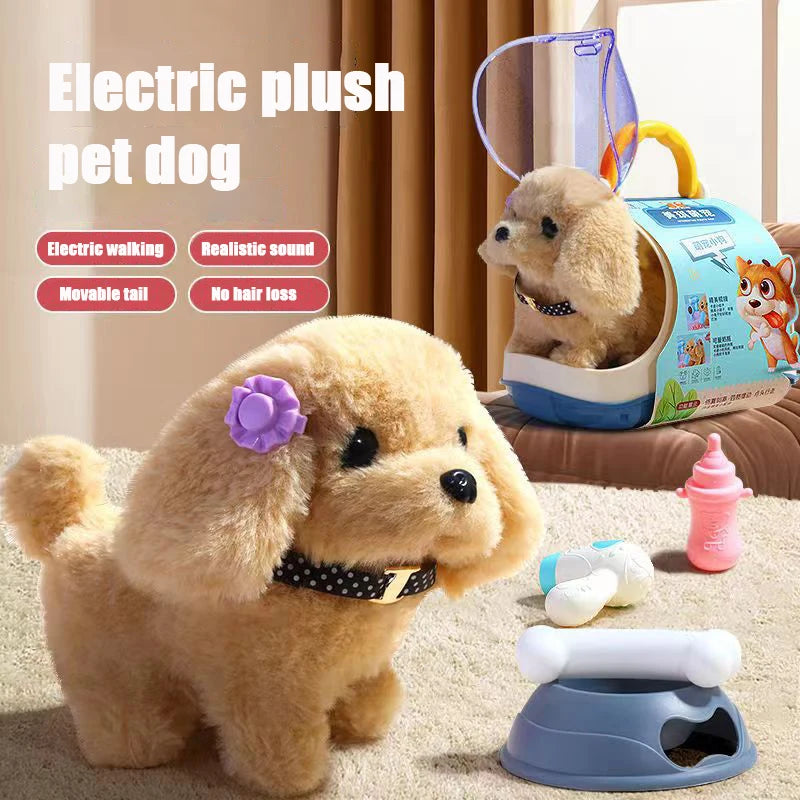 Walking Pet Dog - Moving & Vibrating Plush Puppy Toy for Kids & Babies