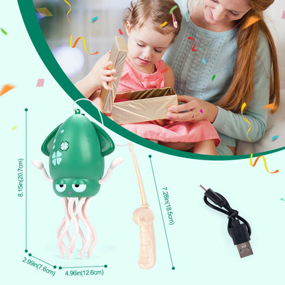 Funny Interactive Dancing Squid Toy with LED Lights and Music for Kids