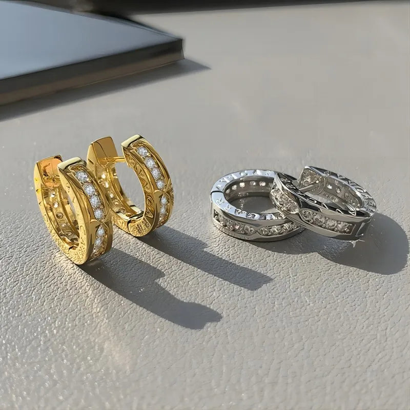 Luxury Minimalist Gold & Silver Geometric Dainty Earrings for Women
