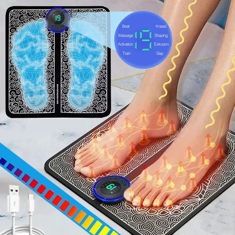 EMS Electric Foot Massager Mat for Pain Relief & Circulation