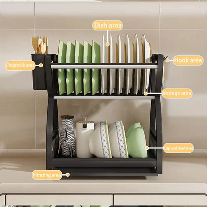 Double-Layer Countertop Kitchen Dish Rack