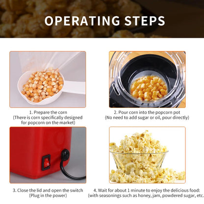 Popcorn Maker 1200W High-Speed Electric (Professional Hot Air Popper)