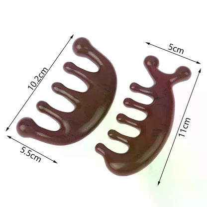 Natural Sandalwood Meridian Massage Comb | Scalp Gua Sha & Body Scraping Tool