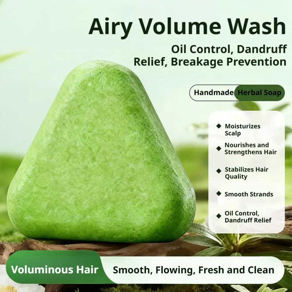 Natural Grass Shampoo Bar | Herbal Hair Nourishing & Oil Control Soap