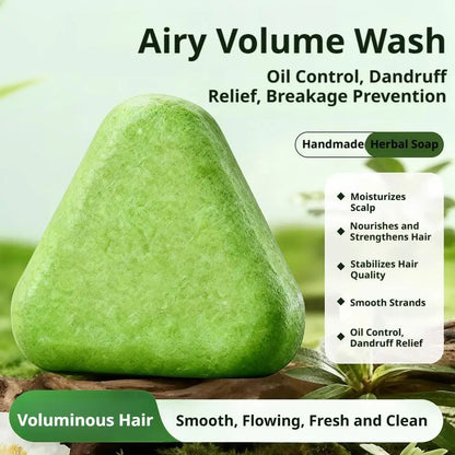 Natural Grass Shampoo Bar | Herbal Hair Nourishing & Oil Control Soap