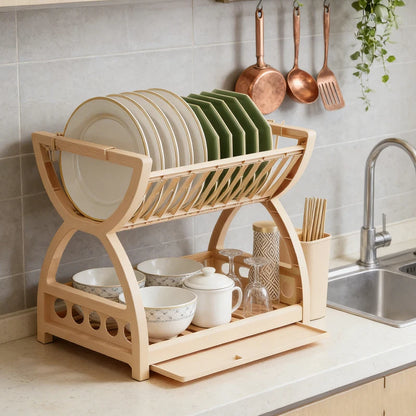 Double-Layer Countertop Kitchen Dish Rack