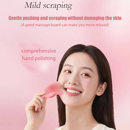 Facial Gua Sha Scraping Tool | Pink Resin Face Lifting & Nose Contouring Scraper