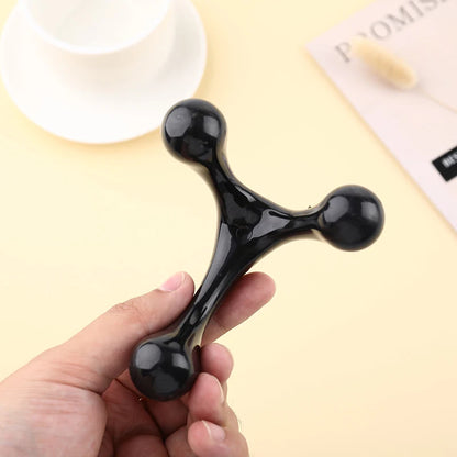 3-Point Manual Massage Tool | Portable Mini Body Massager for Neck, Waist & Feet