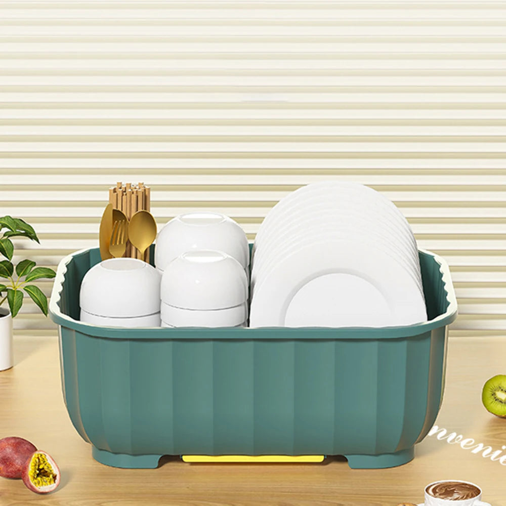 Dustproof Kitchen Tableware Storage Rack - Large Capacity Drain Rack & Cutlery Box - Multi-Functional Cupboard for Bowls & Cups